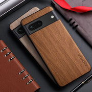 Bamboo Wood Pattern Leather Phone Case For Google Pixel 7 Pro