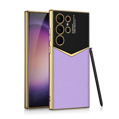 Luxury Electroplated Leather Case For Samsung Galaxy S23 Series