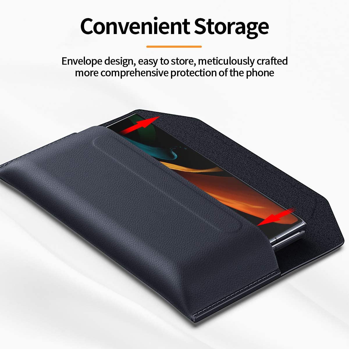 Genuine Leather Magnetic Pouch Case For Samsung Galaxy Z Fold 4 - casetiphone