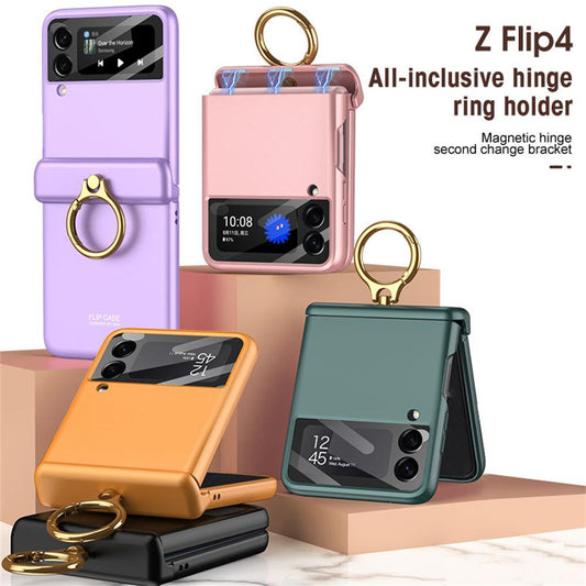 Armor Case with Ring Bracket Stand for Samsung Galaxy Z Flip 4 (Magnetic Hinge Cover) - casetiphone