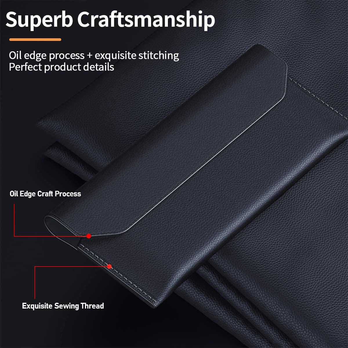 Genuine Leather Magnetic Pouch Case For Samsung Galaxy Z Fold 4 - casetiphone
