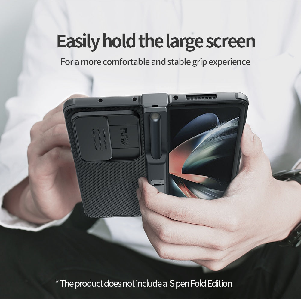 Case with Slide Camera Protector & Kickstand With S-Pen Pocket For Samsung Galaxy Z Fold 4 - casetiphone