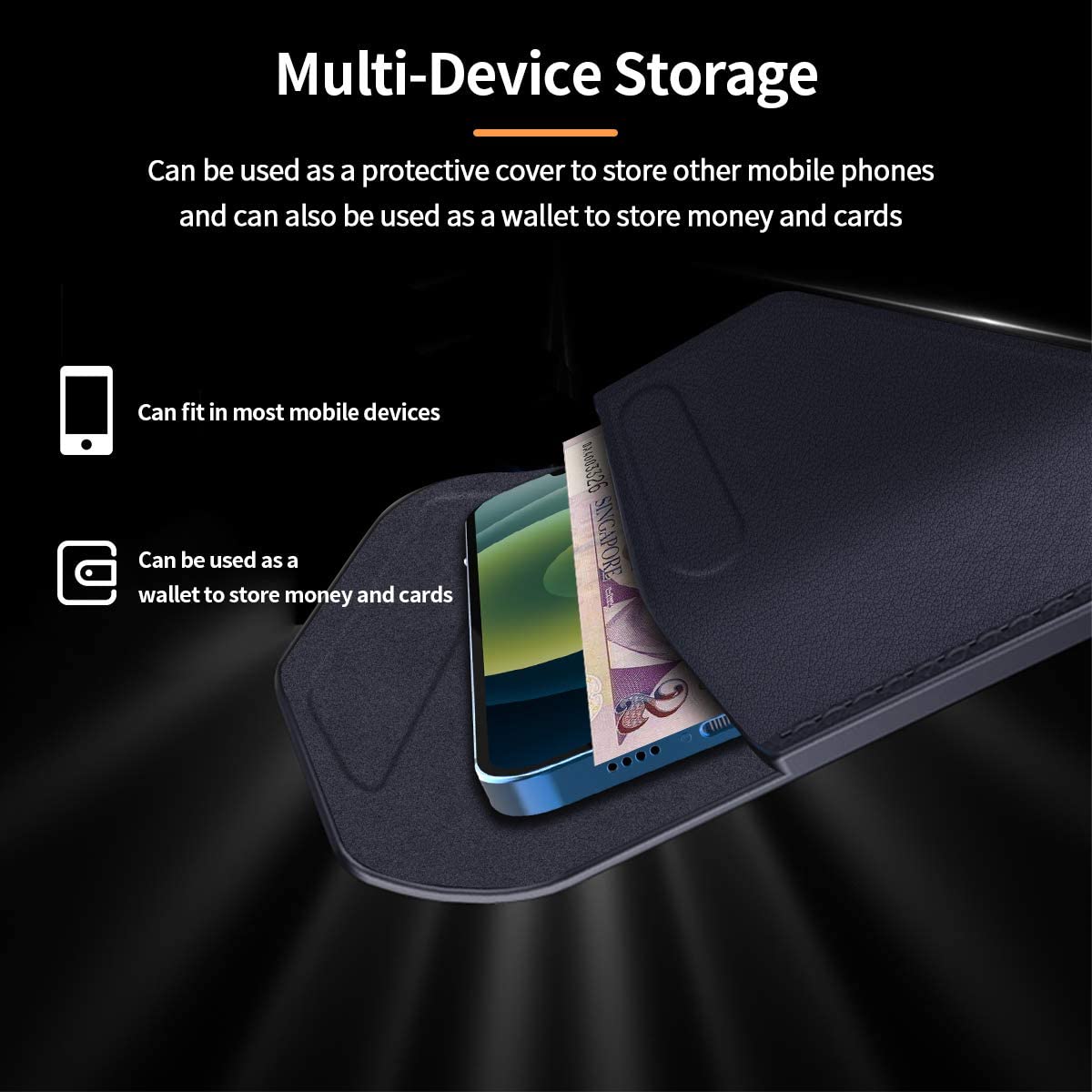 Genuine Leather Magnetic Pouch Case For Samsung Galaxy Z Fold 4 - casetiphone