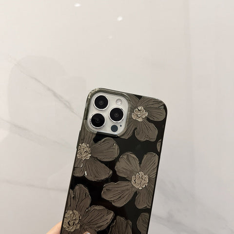 Cute Black Flower Phone Case For iPhone