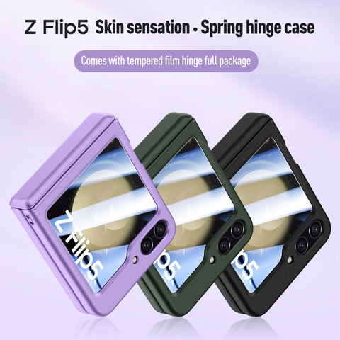 Shockproof Matte Case with Front Screen Glass For Samsung Galaxy Z Flip 5