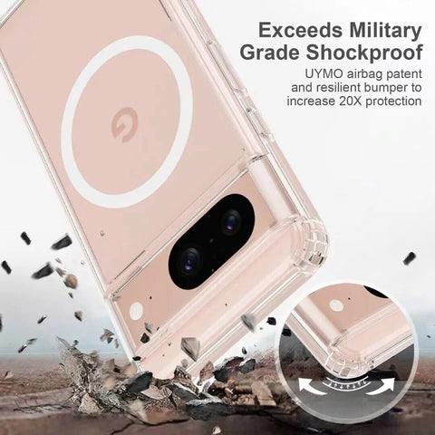 Transparent Magnetic Wireless charging Case For Google Pixel 8 Series