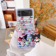 Cartoon Pearl hand chain Phone Case For Samsung Galaxy Z Flip 3 & 4 - casetiphone