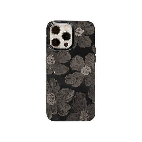 Cute Black Flower Phone Case For iPhone