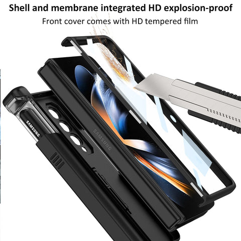 All-included Pen Case With Back Screen Glass Cover For Galaxy Z Fold 4 - casetiphone