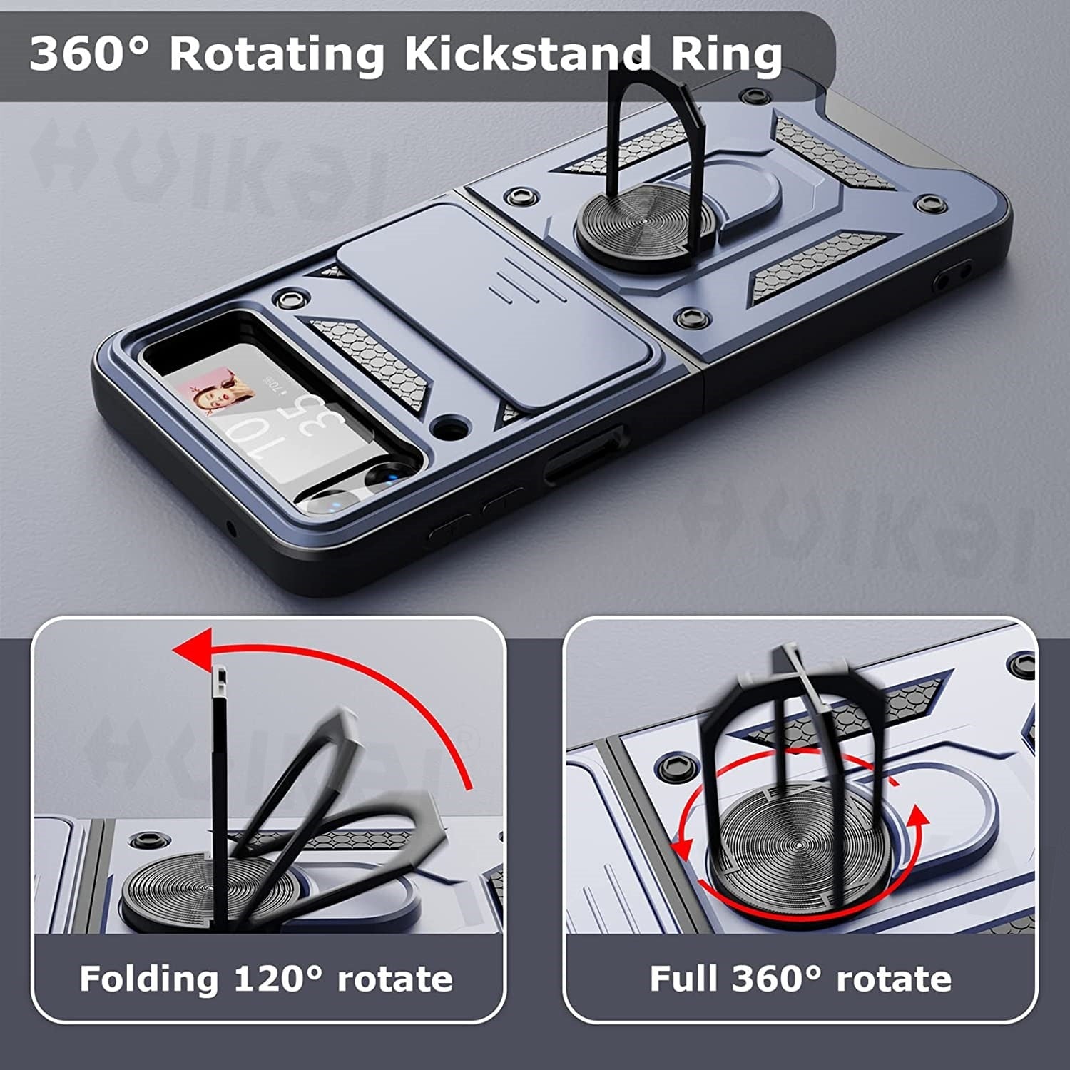 Magnetic Shockproof Case with Camera Cover For Samsung Galaxy Z Flip 4 - casetiphone