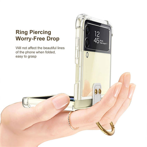 Transparent Case with Ring For Samsung Galaxy Z Flip 4 - casetiphone