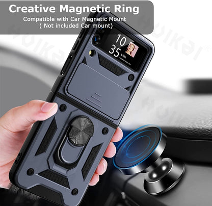 Magnetic Shockproof Case with Camera Cover For Samsung Galaxy Z Flip 4 - casetiphone