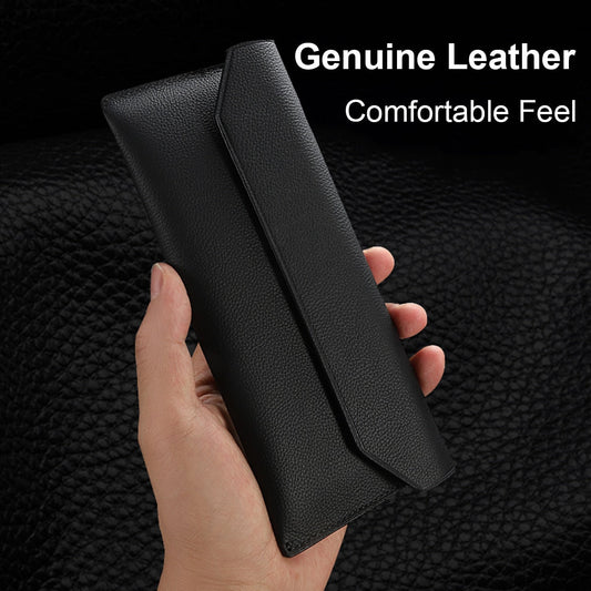Genuine Leather Magnetic Pouch Case For Samsung Galaxy Z Fold 4 - casetiphone