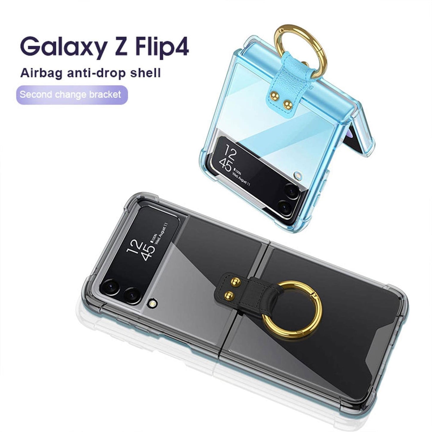 Transparent Case with Ring For Samsung Galaxy Z Flip 4 - casetiphone