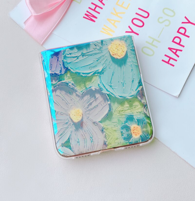 Fashion Oil Painting Flower Folding Phone Case For Huawei P50 Pocket - casetiphone