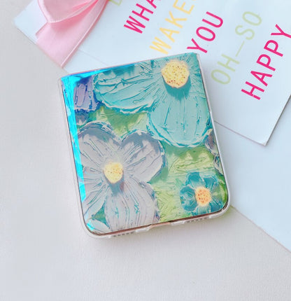 Fashion Oil Painting Flower Folding Phone Case For Huawei P50 Pocket - casetiphone