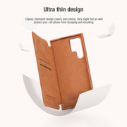 Ultra Leather Flip Cover Slide Camera Lens Protection Case For Galaxy S23 Ultra - casetiphone