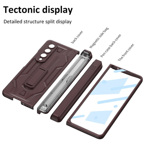 All-included Pen Case With Back Screen Glass Cover For Galaxy Z Fold 4 - casetiphone