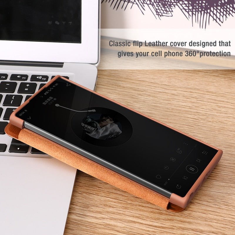 Ultra Leather Flip Cover Slide Camera Lens Protection Case For Galaxy S23 Ultra - casetiphone