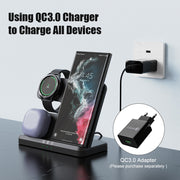 3 in 1 Wireless Charger Stand for Samsung Galaxy S23 Series - casetiphone