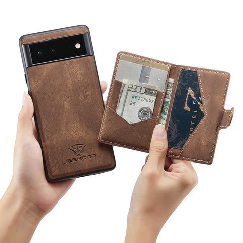 Leather Wallet Magnetic Case For Google Pixel 6 - casetiphone