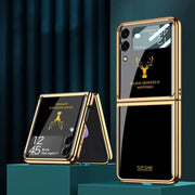 Luxury Deer Pattern Electroplating Tempered Glass Case For Samsung Z Flip 3 5G - casetiphone