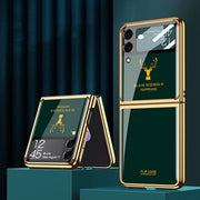 Luxury Deer Pattern Electroplating Tempered Glass Case For Samsung Z Flip 3 5G - casetiphone