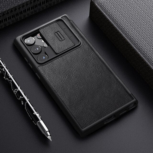 Luxury Camera Protection Flip Leather Case For Samsung Galaxy S22 Series - casetiphone