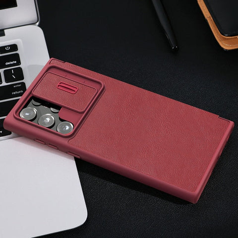 Luxury Camera Protection Flip Leather Case For Samsung Galaxy S22 Series - casetiphone