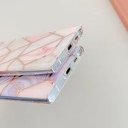 Electroplated Line Glitter Marble Case For Samsung S22 Series - casetiphone