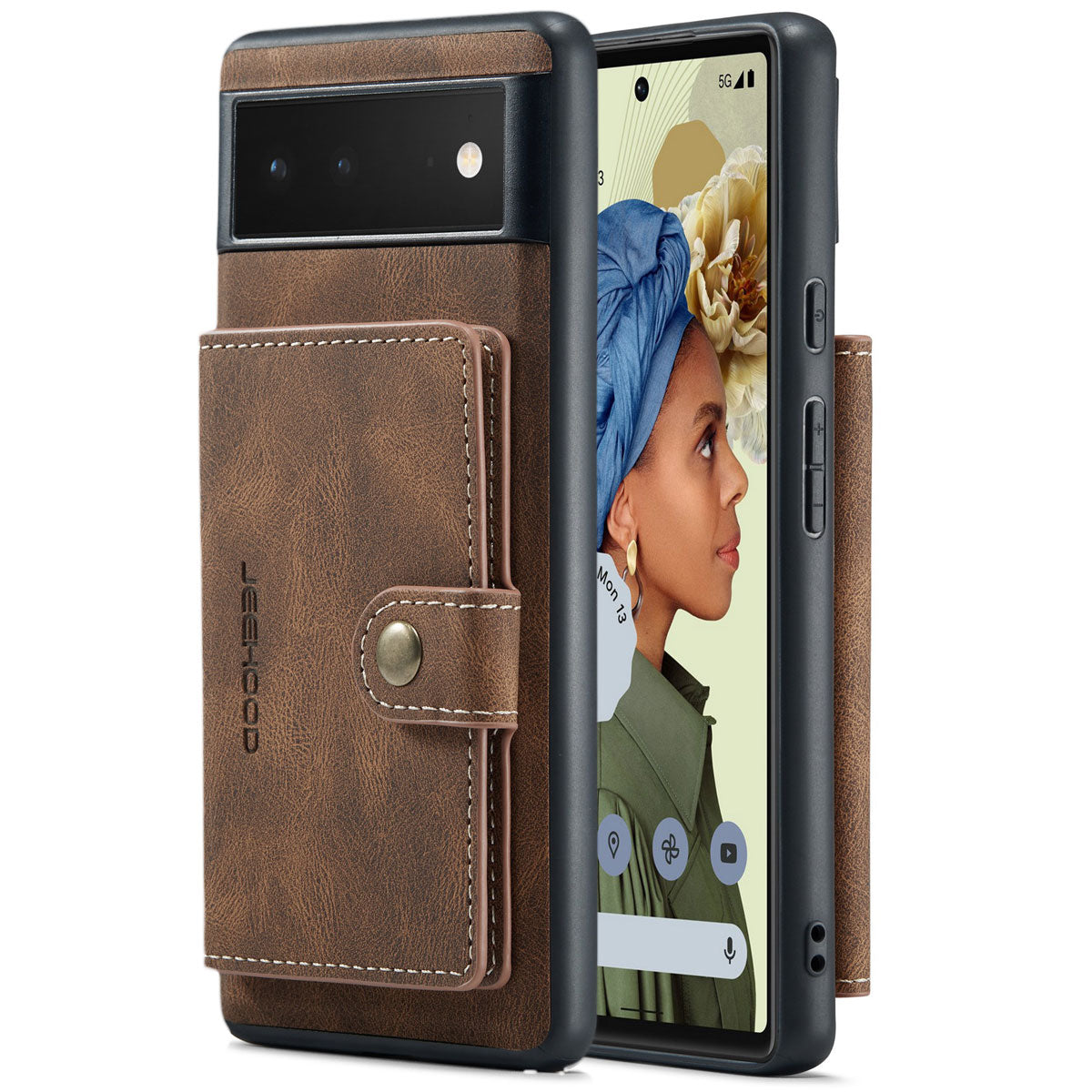 Leather Wallet Magnetic Case For Google Pixel 6 - casetiphone